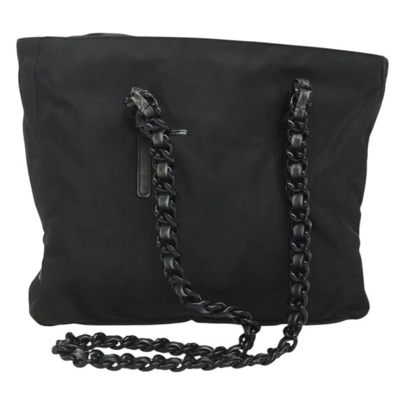 PRADA Chain Shoulder Bag Nylon Black - Picture 1 of 15